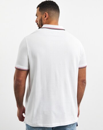 Pure Cotton Pique Tipped Polo- White