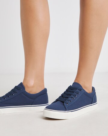 Ryder Lace Up Canvas Trainer - Wide Fit (E)