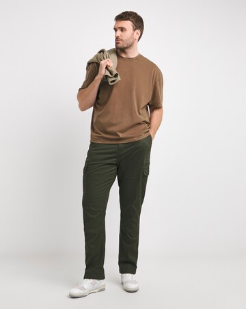 Relaxed Fit Acid Wash T-Shirt- Chestnut