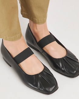 Heavenly Soles Paisley Leather Elastic Mary Jane - Extra Wide Fit (EEE)