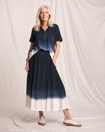 Julipa Pintuck Pure Cotton Ombre T-Shirt