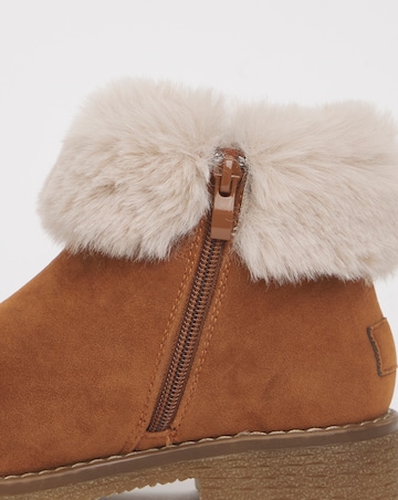 Cushion Walk Fur Collar Crepe Sole Boot Extra Wide EEE Fit