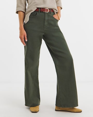 Khaki Authentic Wide Leg Jeans