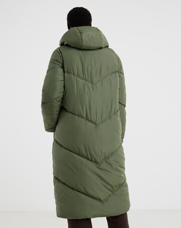 Khaki Longline Padded Coat