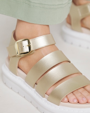 Heavenly Feet Saffron Fisherman Chunky Sandals Wide Fit