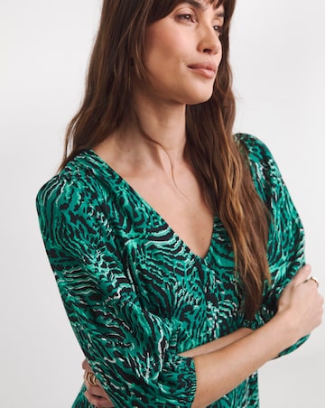 Button Through Midi Tea Dress