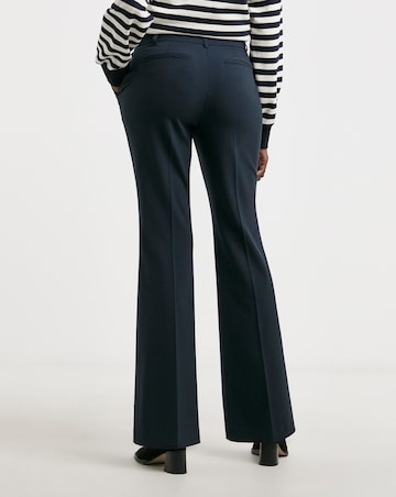 Navy Tailored Bootcut Trousers with stretch
