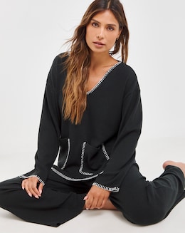 Figleaves Supersoft Blanket Stitch Lounge Set