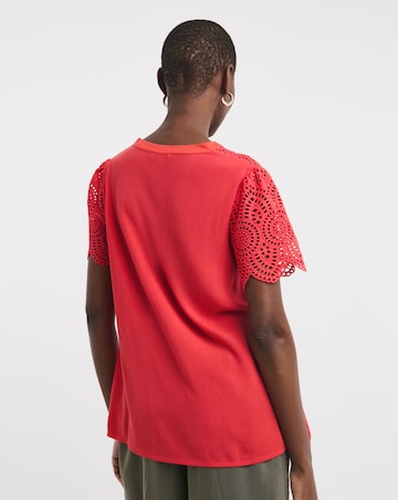 Crinkle Crochet Trim Top