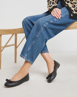 Simply Be Abundance Classic Bow Ballerina Shoes - Extra Wide Fit (EEE)