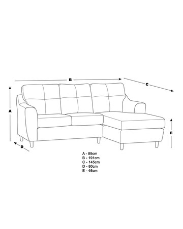 Baxter Fabric Right Hand Corner Chaise Sofa