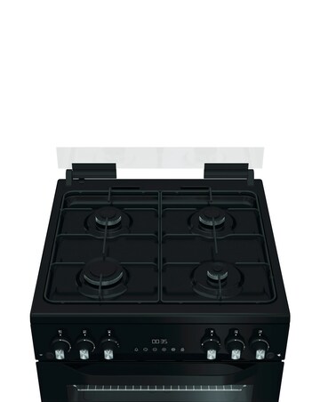 Hotpoint HDG6GDCB1 60cm Gas Double Cooker with Glass Lid - Black + Install