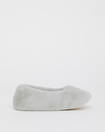 Brandy Fluffy Ballerina Slippers - Wide Fit (E)