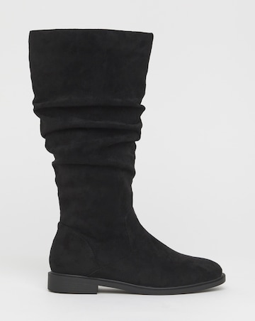 Pebble Knee High Ruched Boots - Extra Wide Fit (EEE) & Standard Calf