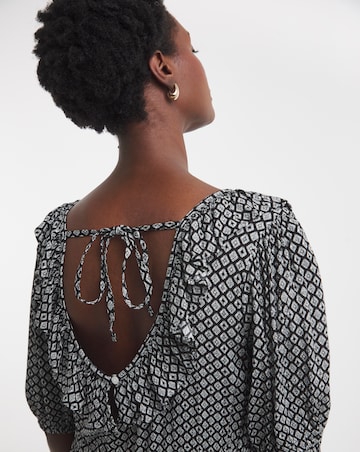 Frill Detail Smock Maxi Dress