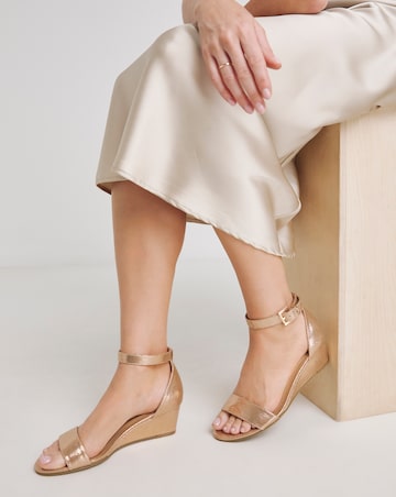 Rio Low Wedge Barely There Sandals - Extra Wide Fit (EEE)