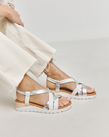 Senna Leather Tubular Sandal - Extra Wide Fit (EEE)