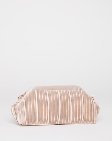 Velvet Bow Pleated Clutch Bag