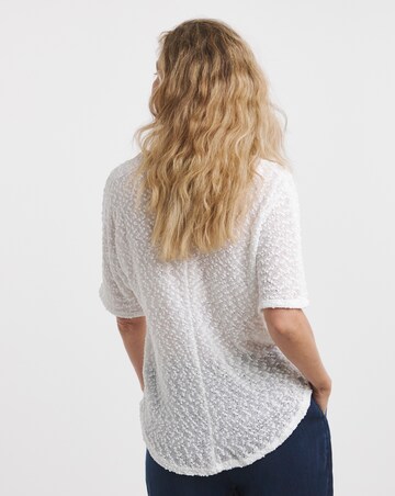 Boucle Textured V Neck Top