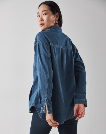 Mid Blue Relaxed Denim Shirt