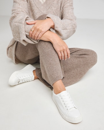 Janey Scalloped Edge Lace Up Trainer - Extra Wide Fit (EEE)