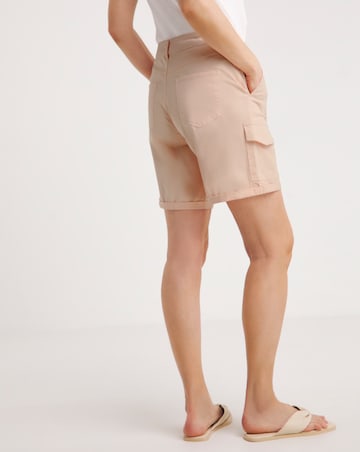 Peach Stretch Cotton Cargo Shorts