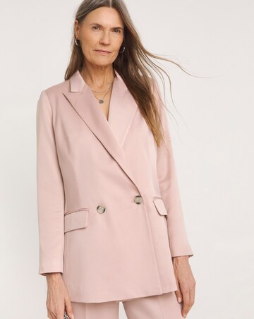 Satin Double Breasted Blazer