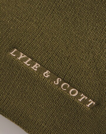 Lyle & Scott Olive Logo Ribbed Scarf