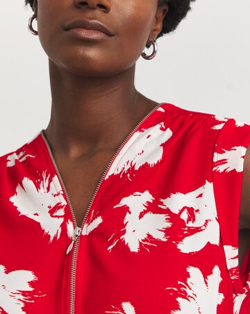 Printed Zip Front Top
