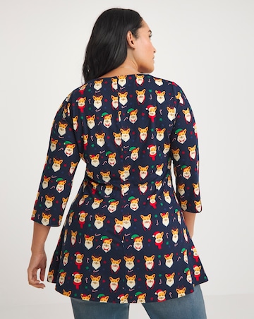 Joe Browns Christmas Corgi Jersey Tunic
