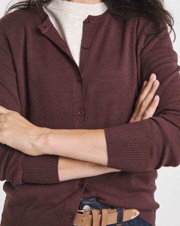 Coffee Crew Neck Cardigan