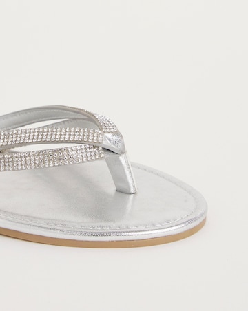 Poppy Two Strap Toe Post Classic Flat Sandals Wide E Fit Simply Comfort