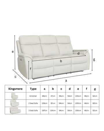 Aspire Kingsmere Leather Power Recliner Armchair