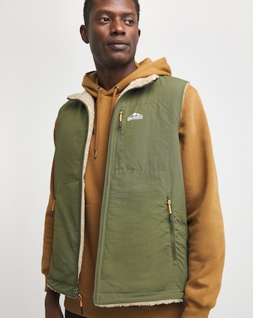Snowdonia Khaki Reversable Borg Gilet