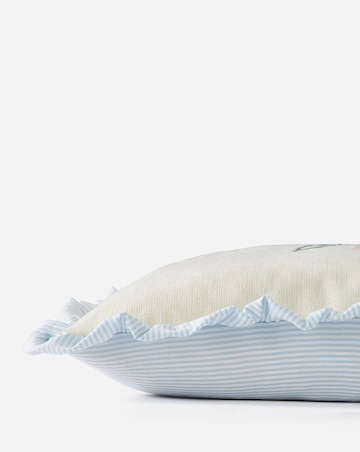 Flora Embroidered Ruffled Cushion