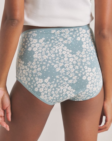 Pretty Secrets (7 Pack) Cotton Full Fit Knickers Daisy Print