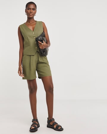 Linen Button Front Waistcoat