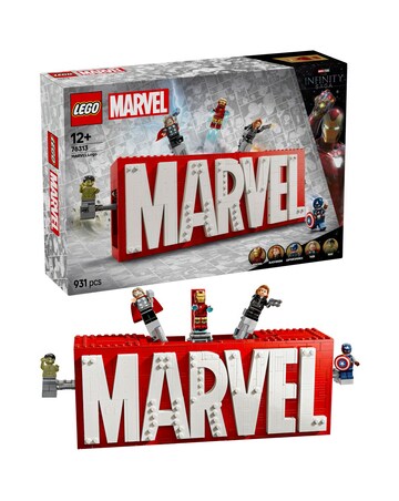 LEGO Marvel: MARVEL Logo & Minifigures Collectible, Buildable Set 76313