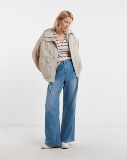 Neutral Tech Parka with Removable Inner