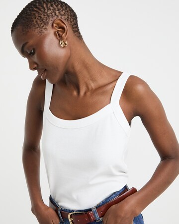 Pure Cotton White Thick Strap Cami Vest
