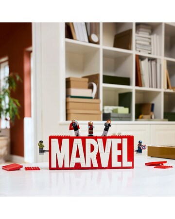 LEGO Marvel: MARVEL Logo & Minifigures Collectible, Buildable Set 76313