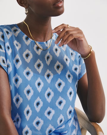 Chiffon Short Sleeve Smock Tee