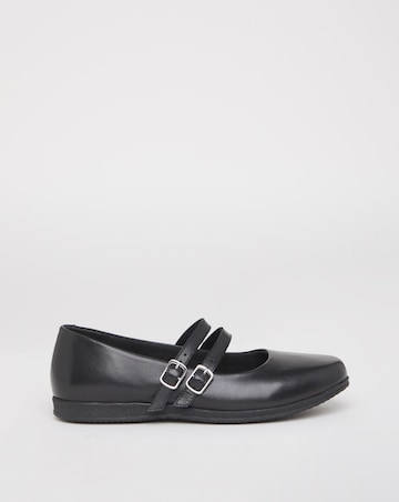 Heavenly Soles Alexis Classic Mary Janes With Two Straps - Extra Wide Fit (EEE)