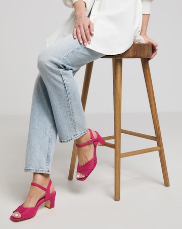 Gloria Strap Detail Low Heel Sandal - Wide Fit (E)