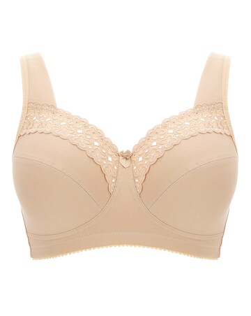 Miss Mary of Sweden Broderie Anglaise Cotton Non Wired Bra Skintone