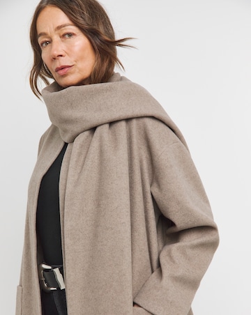 Neutral Longline Scarf Coat