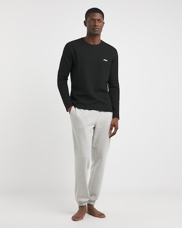 BOSS Long Sleeve Black Waffle Lounge T-Shirt