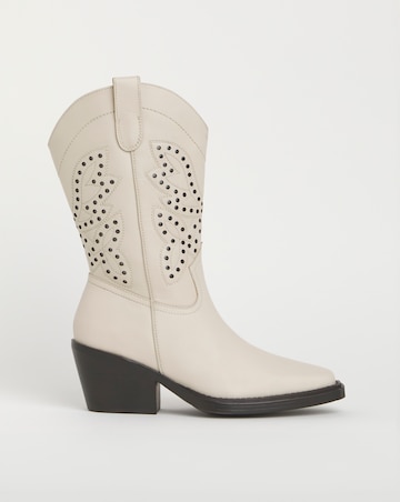 Daytona Leather Western Mid Calf Boots - Wide Fit (E) & Standard Calf