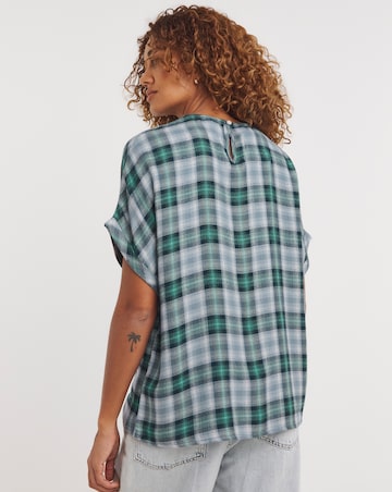 Check Boxy Short Sleeve Top