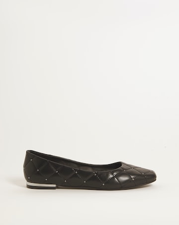 Chantal Quilted Ballerina Shoes - Wide Fit (E)